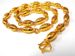 JL043 Men's Gold-plated Oval Arhat Bead Double-sided Relief Overlord Gold Necklace Color Preserving Thick Chain_ipsvogv.com