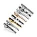 Dai Li's New Men's Business Tie Clip Set Enamel Gold Plated Silver Tie Clip Classic Black And White Striped Tie Clip_ipsvogv.com