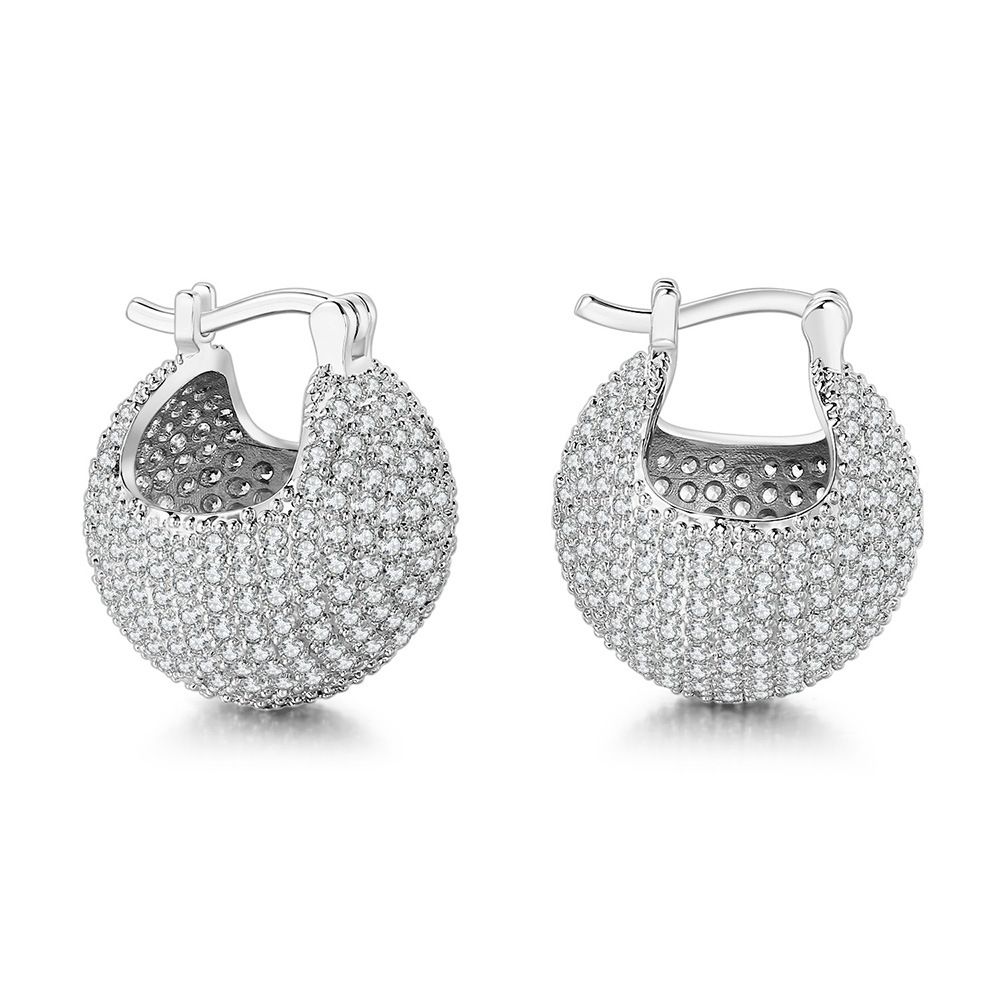 Unisex popular full diamond ball earrings for women with micro inlaid zircon trendy hip hop ear buckles new earrings_ipsvogv.com
