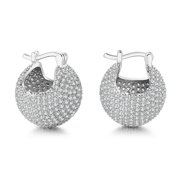Unisex popular full diamond ball earrings for women with micro inlaid zircon trendy hip hop ear buckles new earrings_ipsvogv.com