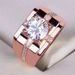 Classic Carbon High Simulation Men's Diamond Moissanite Plated Noble Wedding Ring_ipsvogv.com