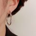 Minimalist Fashion High-End Diamond-Studded Metal Hoop Niche Design Cold Style Personality Internet Celebrity Earrings_ipsvogv.com