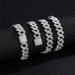 Explosive hip-hop domineering punk men's double row full diamond necklace bracelet set_ipsvogv.com