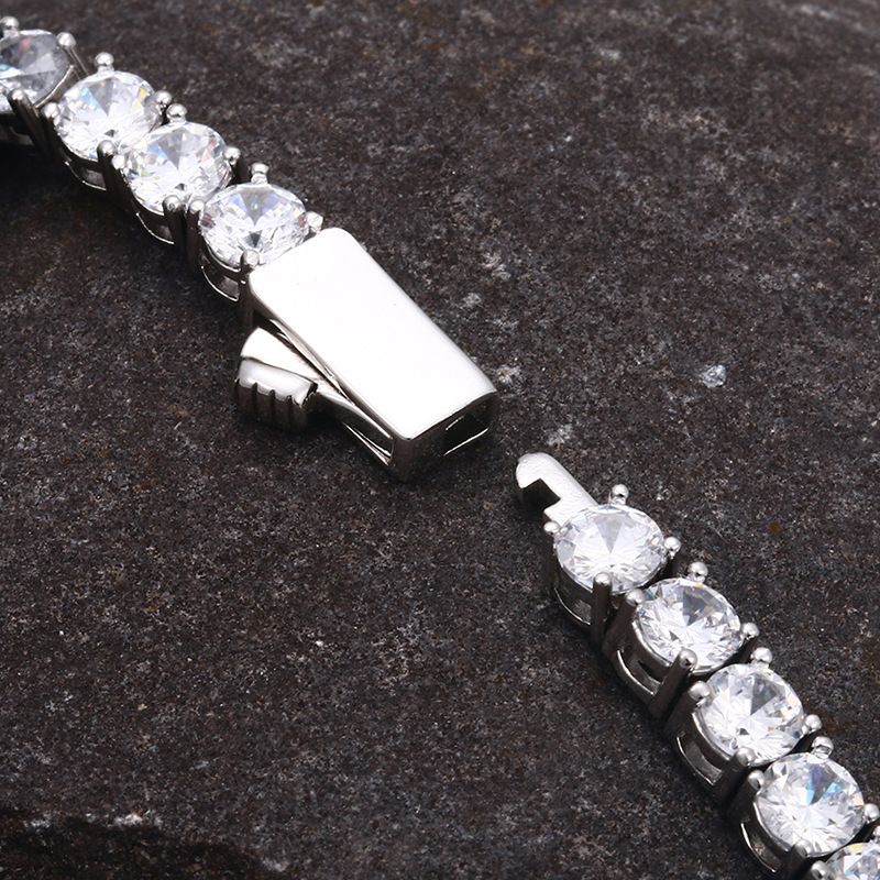 New Jewelry 3mm 4mm 5mm Spring Clasp Hip-Hop Tennis Chain Micro Pave Single Row Zircon Necklace_ipsvogv.com