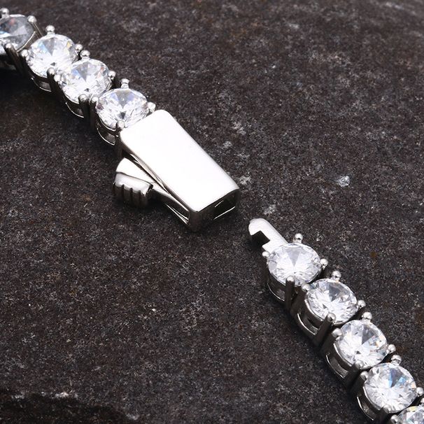 New Jewelry 3mm 4mm 5mm Spring Clasp Hip-Hop Tennis Chain Micro Pave Single Row Zircon Necklace_ipsvogv.com