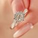 Pure Silver Star Weaving Mosang Stone Diamond Ring, One Carat Twisted Arm Female Ring Live Broadcast_ipsvogv.com