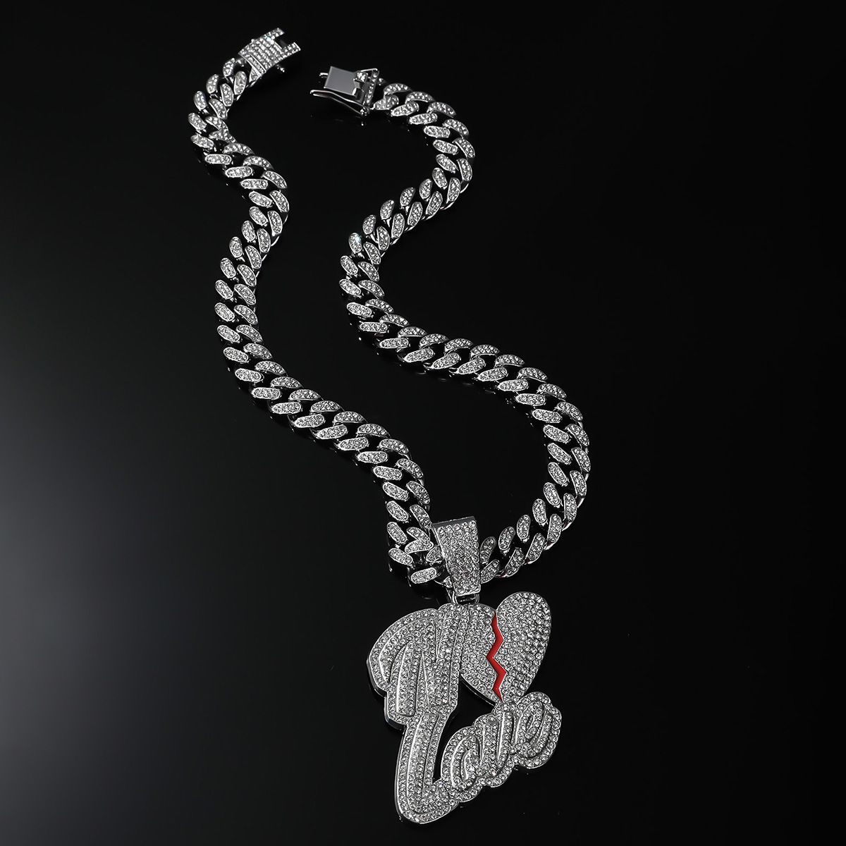 New Love Diamond Pendant Hip Hop Street Hot Selling Men's Necklace Accessories_ipsvogv.com