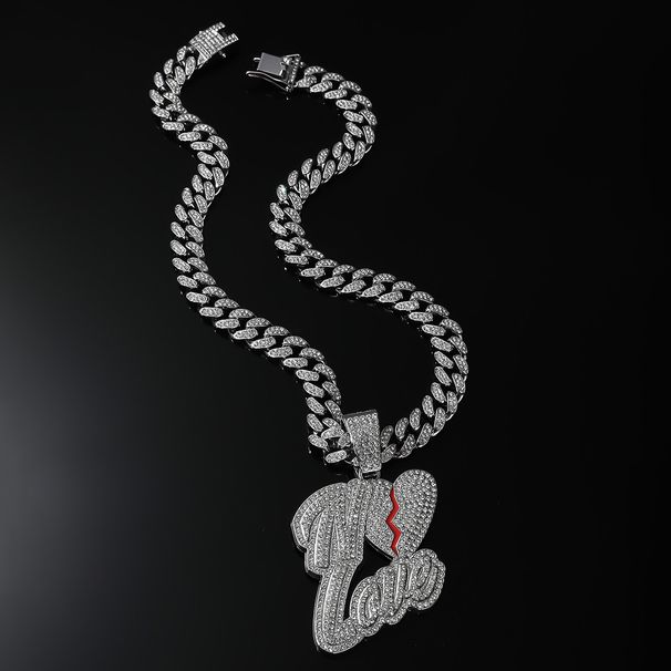 New Love Diamond Pendant Hip Hop Street Hot Selling Men's Necklace Accessories_ipsvogv.com