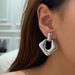 Real Gold Electroplated Titanium Steel Polished Diamond Retro Minimalist OOTD Earrings_ipsvogv.com