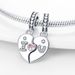 Women's Jewelry Copper Plated Silver Pendant Love Heart Shaped LOVE Two Piece Pendant Valentine's Day Gift_ipsvogv.com