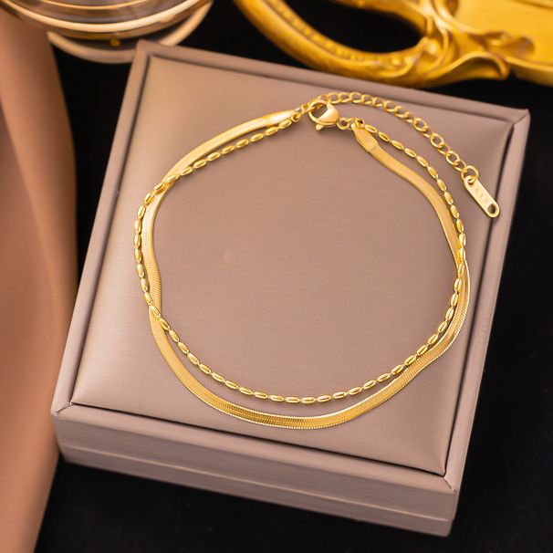 Cold Wind Titanium Steel Bracelet Net Red Leg Ring Jewelry Non Fading Women's Beach Accessories_ipsvogv.com