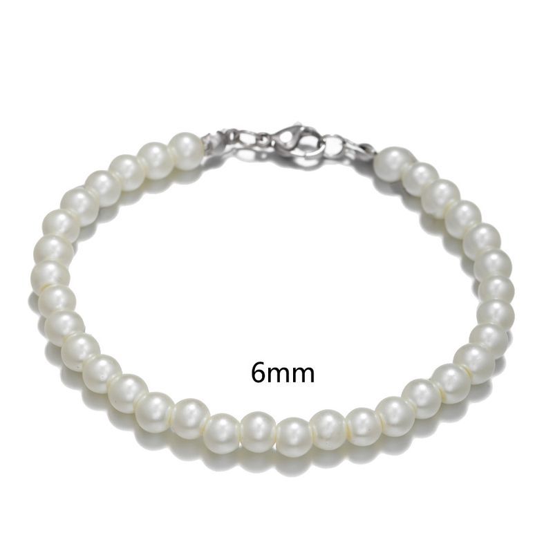 Stainless Steel 6/8/10mm Pearl Men's Bracelet_ipsvogv.com