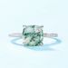 Unique Natural Water Grass Agate Ring S925 Silver Green Moss Personality Finger Ring Light Luxury Atmosphere_ipsvogv.com