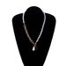 Geometric Lightweight Special-Shaped Pearl Pendant Necklace Women's Trendy Fashion Black Gemstone Necklace_ipsvogv.com