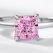 Willson Jewelry New S925 Sterling Silver Ice Flower Cut High Carbon Diamond Ring Female Pink Diamond Ring Fashion Personality High End_ipsvogv.com