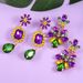 Personality fashion carnival alloy material flower shape earrings ladies vibrant party earrings_ipsvogv.com