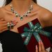 Women’s Jewelry Set Fashion Zircon Heavy Necklace And Earrings Set Luxurious And Atmospheric Set Christmas Gift Set With Gift Box_ipsvogv.com