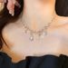 Moonlight Zircon Necklace Women's Summer Ins Hip-hop Cool Style Accessories Light Luxury High-end Collarbone Chain 2022_ipsvogv.com