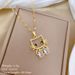【 】 Straw Sky Little Cat Light Luxury Temperament Gorgeous Full Diamond Necklace Women's Versatile Clavicle Titanium_ipsvogv.com