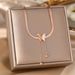 Titanium Plated Steel Tassel Necklace, Women's Genuine Gold Frosted Butterfly Pendant, Fashionable Blade Chain_ipsvogv.com