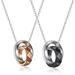 Men's Jewelry Double Ring Interlocking Necklace Pendant Titanium Steel Couple Necklace Stainless Steel_ipsvogv.com