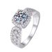 S Pure Silver Mosang Stone Lace Princess Square Classic Fashion High Grade Wedding Ring_ipsvogv.com