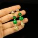 Electroplated True Gold Green Stone Palace Style Bow Double Layer Versatile Necklace_ipsvogv.com