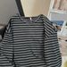Women's Clothing shirt striped spring and autumn thin long sleeved T shirt women's medium long round neck loose large size women's clothing_ipsvogv.com