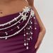 Fashion Pearl Bead Tassel Waist Waist Sexy Layered Flower Body Chain_ipsvogv.com