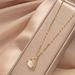 Loving Gold Plated Colorless Titanium Steel Necklace with Minimal Setting, Light Luxury Feeling, Cat Eye Stone Pendant,_ipsvogv.com
