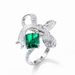 S925 Silver Cultivated Emerald Ring Female Bowknot Style Fashion High End Jewelry_ipsvogv.com