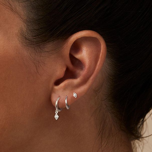 Brass With Real Gold Plating, Hot Selling Simple And Elegant Three Piece Gold Earrings With Zircon_ipsvogv.com