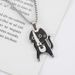 hot selling cute cartoon stainless steel black warrior kitten oil drop necklace niche design pendant_ipsvogv.com