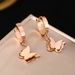 Fashionable Personalized Titanium Steel Rose Gold Butterfly Earrings For Women's Korean Version Frosted Cute And Sweet_ipsvogv.com