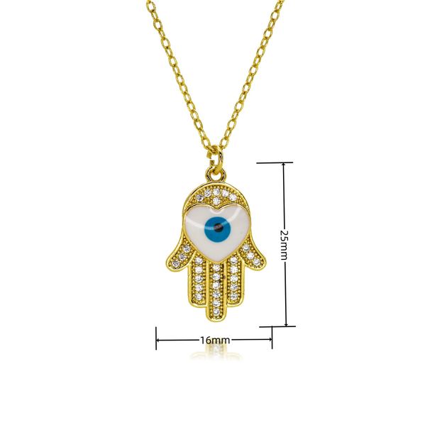 New Devil's Eye Oil Drop Necklace Card Micro Inlaid Pendant Necklace Jewelry_ipsvogv.com