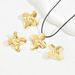 Minimalist hip-hop style flower earrings and ring set, personalized gold plated long necklace, women's jewelry_ipsvogv.com