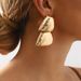 E12698 Fashion Commuter Smooth Geometric Quadrilateral Conjoined Simple Metal Wind Earrings_ipsvogv.com