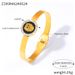 Punk Style Diamond Studded Lion Head Round Brand Elastic Opening Titanium Steel Gold-plated Bracelet, Niche Personalized_ipsvogv.com