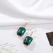 Women's Summer Niche Simple Ladies Earrings Square Color Zircon Earrings High End Earrings_ipsvogv.com