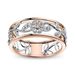 Zircon Jewelry Two Tone Electroplated Flower Ring Fashion Women's Handpiece_ipsvogv.com