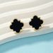 A Pair Of Enamel Lucky Clover Studs Delicate And Elegant Earrings For A PROM Party Lady's Accessory_ipsvogv.com