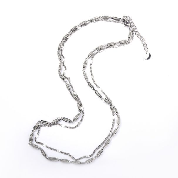 Men's Trendy Design, Niche, High End Ins Hip Hop Titanium Steel Lantern Chain Necklace, Stacked Necklace, Double Layer Necklace_ipsvogv.com
