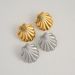 Retro Plated Titanium Steel Shell Wrinkle Stripe Earrings_ipsvogv.com