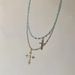 Cool Girl Style Crystal Bead Cross Necklace For Women, Light Luxury, Niche, Layered Collarbone Chain, High-end_ipsvogv.com