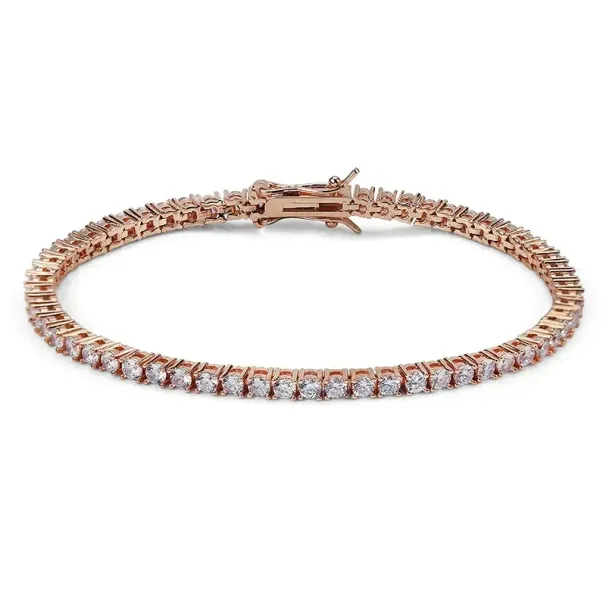 Fashion designer tennis bracelets moissanite jewelry men rise gold sier tenis bracelet iced out chain fashion jewelrys_ipsvogv.com
