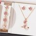 Crystal Love Jewelry Set For Women, Personality Temperament, Heart Words Necklace, Earrings, Ring And Bracelet Four Piece Set_ipsvogv.com