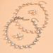 Women's imitation pearl S-shaped jewelry new bride wedding accessories set_ipsvogv.com