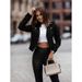 Women's Clothing popular zipper short jacket diagonal zipper buckskin top_ipsvogv.com