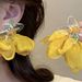 Women’s Jewelry Set Fashion Yellow Flower Personality Exaggerated Earrings Net Red Super Fairy Handmade Earrings New Holiday Travel Accessories_ipsvogv.com