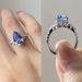 New Blue Artificial Zircon Ring, Women's Engagement Ring_ipsvogv.com